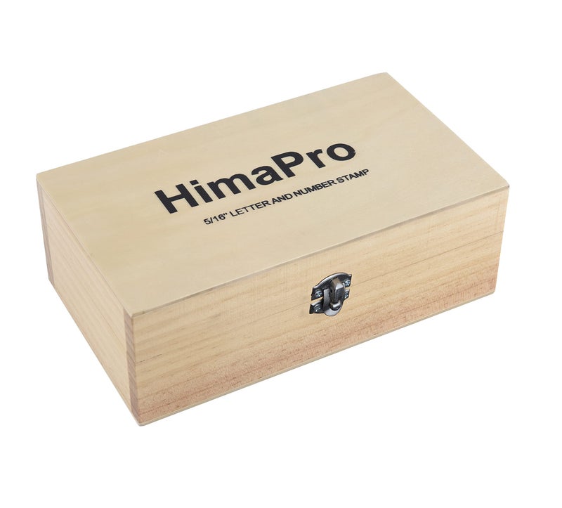 HimaPro Letter and Number Stamp Set 36pcs 40Cr Alloy Steel Metal Stamp Number & Letter Punch Set in a Wooden case (8mm 5/16 Inch) - Image 3